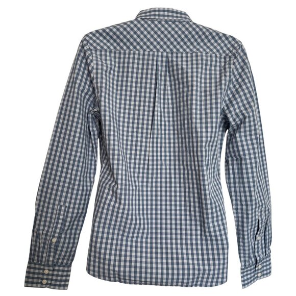 Untuckit Crispo Gingham Size 2 Button Up Cotton Shirt NWT Check Blue White - Picture 2 of 10